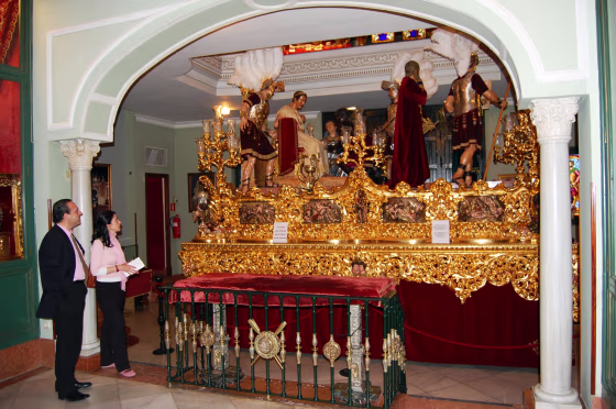 Every Good Friday, this three-ton float, depicting the Sentencing of Christ, is carried through the streets of Sevilla by teams of 48 men. For the rest of the year, it resides here at the Basilica de la Macarena. 